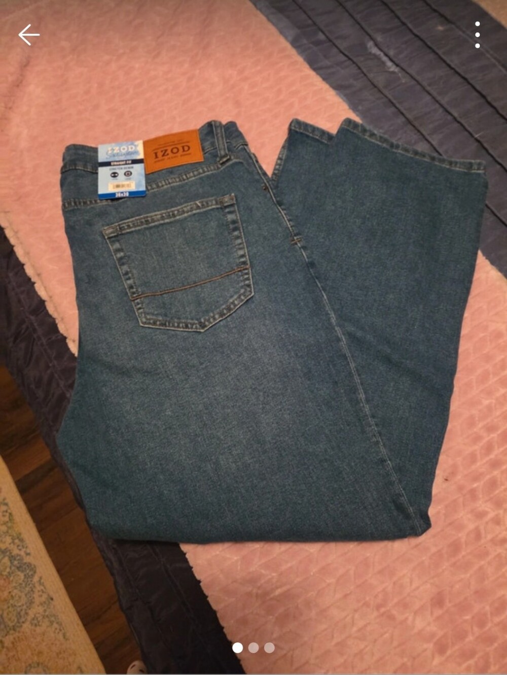 Izod Men's Teal-Blue Straight Jeans